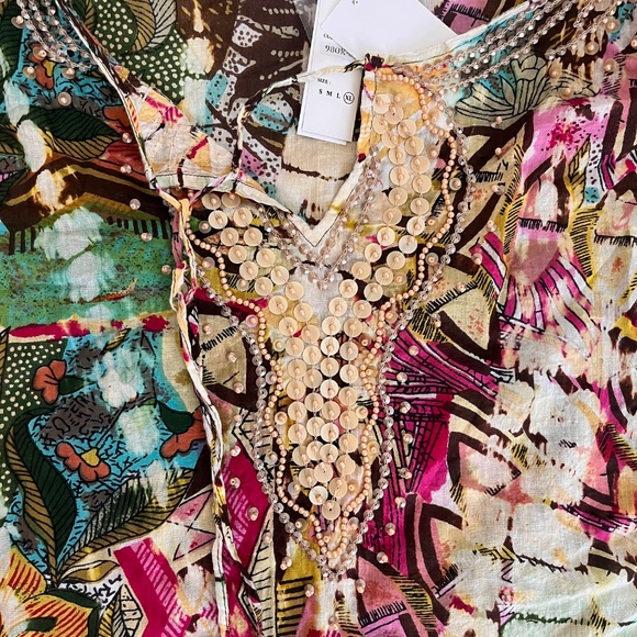 Women’s Multi Color Blouse Chaudry KC Size XL NWT - Picture 4 of 6